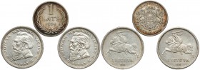 Litwa i Łotwa, 1 lats 1924 i 5 litai 1936, zestaw (3szt) 
Grade: VF+/XF 

WORLD COINS - EUROPE Lithuania