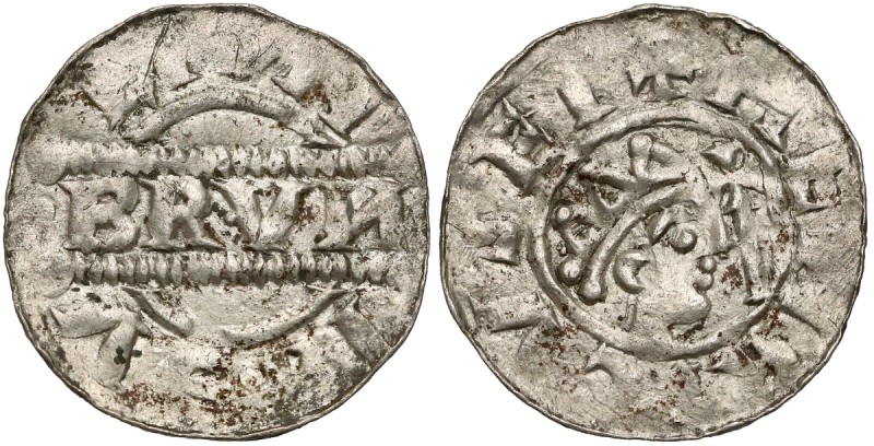 Niderlandy, Friesland, Bruno III (1038-1057) Denar Awers: Głowa władcy w koronie...