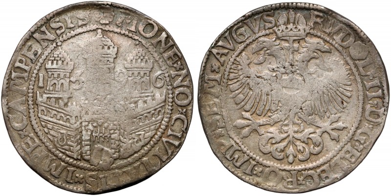 Niderlandy, Rudolf II (1576-1612), Campen, Talar 1596 Ładny talar. 
 Srebro, śr...