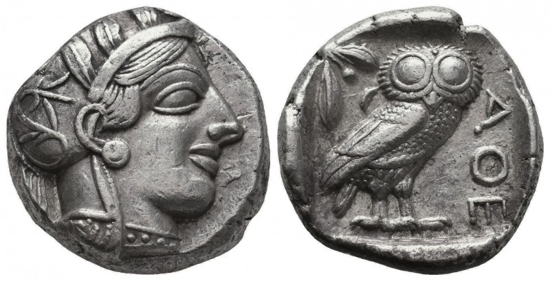 ATTICA.Athens.Circa 454-404 BC.AR Tetradrachm

Obverse : Helmeted head of Athena...
