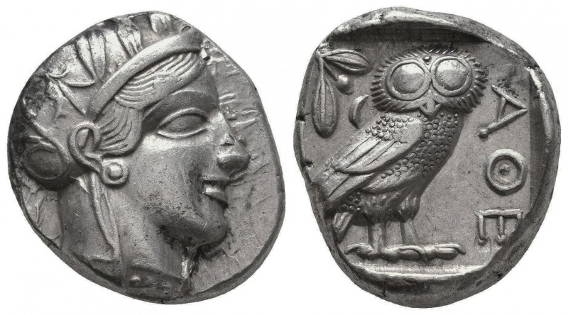 ATTICA.Athens.Circa 454-404 BC.AR Tetradrachm

Obverse : Helmeted head of Athena...