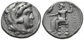 Kingdom of Macedon, Alexander III ‘the Great’ AR Tetradrachm. Tarsos, Struck under Balakros or Menes, circa 333-327 BC. Head of Herakles right, wearin...