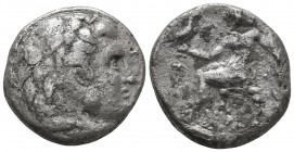 Kings of Macedon. Alexander III (336-323 BC). AR Tetradrachm.
Obv. Head of Herakles to right, wearing lion’s skin headdress.
Rev. ΑΛΕΞΑΝΔΡΟΥ, Zeus s...