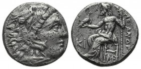 Kings of Macedon. Alexander III (336-323 BC). AR Drachm.
Obv. Head of Herakles to right, wearing lion’s skin headdress.
Rev. ΑΛΕΞΑΝΔΡΟΥ, Zeus seated o...