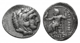 KINGS of MACEDON. Alexander III. 336-323 BC. AR Hemidrachm. Babylon mint. Struck circa 328-320 BC. Head of Herakles right, wearing lion's skin headdre...