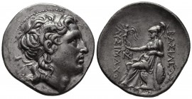 KINGS of THRACE. Lysimachos. 305-281 BC. AR Tetradrachm. Amphipolis mint. Struck circa 288-281 BC. Head of deified Alexander right, with horn of Ammon...