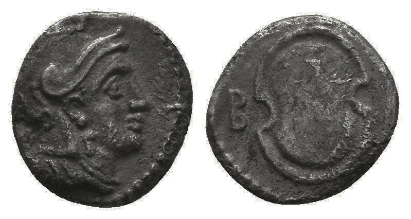 Cilicia, Tarsos. Balakros (Satrap of Cilicia, 333-323 BC). AR Obol. Helmeted hea...
