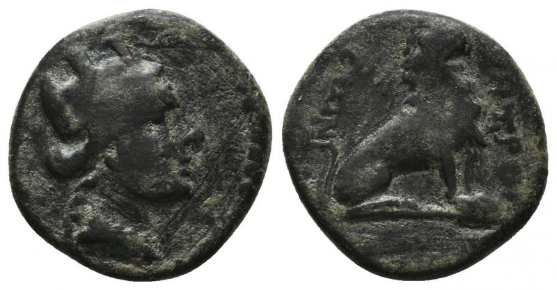 THRACE. Lysimacheia. Ae (Circa 309-220 BC).
Obv: Turreted head of Tyche right.
R...