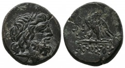 PONTOS. Amisos. Ae (Circa 95-90 or 80-70 BC). Struck under Mithradates VI Eupator.
Obv: Laureate head of Zeus right.
Rev: AMIΣOV.
Eagle standing left ...