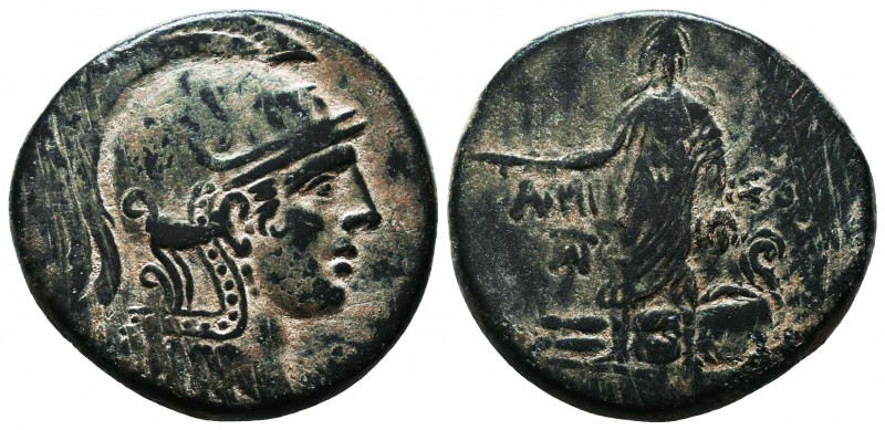 PONTOS. Amisos. Ae (Circa 85-65 BC).
Obv: Helmeted head of Athena right.
Rev: AM...