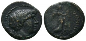 CILICIA. Soloi-Pompeiopolis. Time of Pompey the Great or later (Circa 66-27 BC). Ae. Obv: Bare head (of Pompey the Great or Mark Antony?) right. Rev: ...