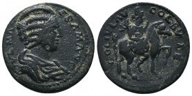 Roman Provincial Coins PISIDIA. Olbasa. Julia Maesa (Augusta, 218-224/5). Ae. Obv: IVL MAESAM AVG. Draped bust right. Rev: IVL AVG OLBASE. Mên riding ...