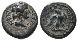 Roman Provincial Coins PHRYGIA. Sebaste. Psuedo-autonomous. Time of Nero (54-68). Ae. Ti. Zenodotos, magistrate. Obv: ΣΕΒΑΣΤΗΝΩΝ. Head of Dionysos rig...