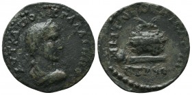 Gallienus Æ Neocaesarea, Pontos. Dated CY 199 = AD 262-263. Radiate, draped, and cuirassed bust right / Prize urn, containing two palm fronds, set upo...