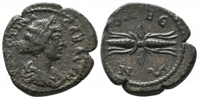 CILICIA, Olba. Faustina Jr., wife of Marcus Aurelius. Augusta, 147-175 AD. Æ Diademed and draped bust right / Winged thunderbolt. SNG Levante 657 (thi...