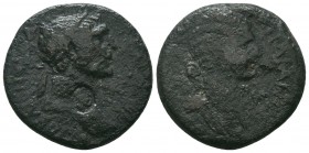 CILICIA. Anazarbus. Trajan with Marciana (98-117). Ae Diassarion. Dated CY 126 (107/8). Obv: ΑVΤO ΚAI ΘЄ NЄP VI NЄP TPAIANOC CЄ ΓЄP ΔAKI. Laureate hea...