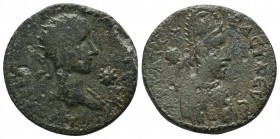 MESOPOTAMIA. Edessa. Gordian III, with Abgar (238-244). Ae.
Obv: AVTOK K M ANT ΓOPΔIANOC CЄ.
Laureate head of Gordian right, with slight drapery.
Rev:...
