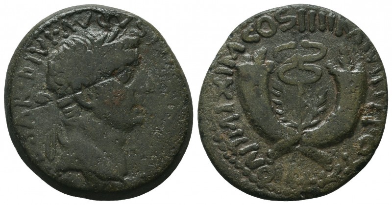 Tiberius (14-37 AD). AE Dupondius
Obv. TI•CAESAR•DIVI• AVGVSTI•F AVGVSTVS, Laure...