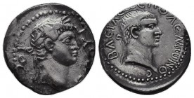 Kings of Pontos. Polemon II (38-64 AD). AR Drachm 
Obv. BACIΛЄWC ΠOΛЄMWNOΣ, diademed head of Polemon right.
Rev. ЄTOYC K, laureate head of Nero right....