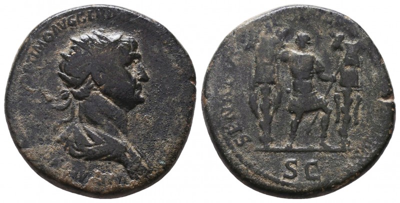 TRAIANUS, AD 98-117. Dupondius, 

Condition: Very Fine


Weight: 13,5 gram
Diame...