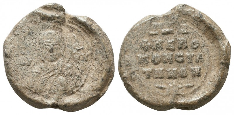 Byzantine lead seal of Constantine officer
(ca 12th cent.)
Obverse: Bust of the ...