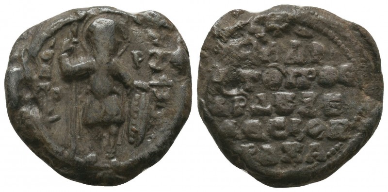 Byzantine lead seal of Philaretos Brachamios, 
proedros and doux of Edessa
(11th...