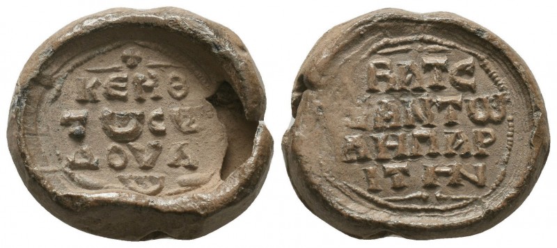 664. Byzantine lead seal of Batseantos Liparites
(ca 12th cent.)
A beautiful rar...