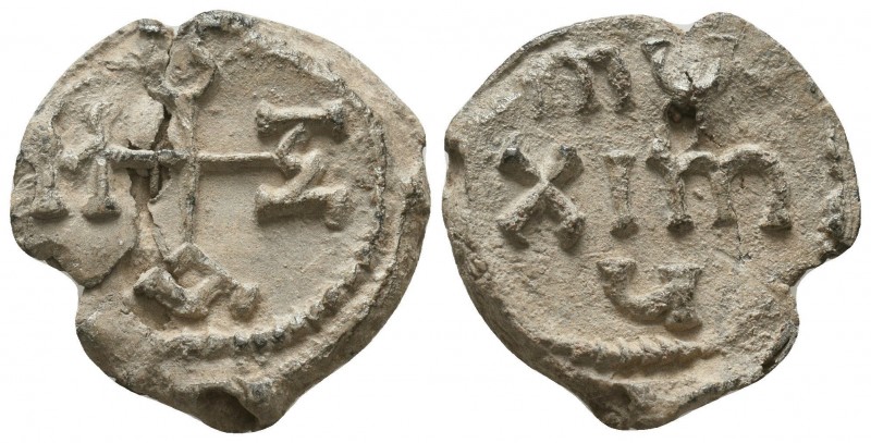 A nice bilingual byzantine lead seal 
of Maximus officer (6th cent.)
Obverse: Cr...