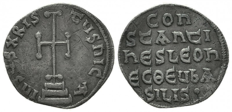 Leo IV the Khazar, with Constantine VI, 775-780. Miliaresion Constantinopolis. I...