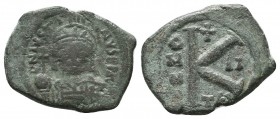 Byzantine Empire, Justinian I (527-565) AE follis

Condition: Very Fine


Weight: 5,5 gram
Diameter: 22,7 mm