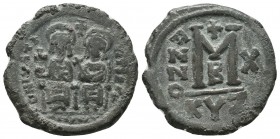 Justin II , with Sophia (565-578 AD). AE Follis 

Condition: Very Fine


Weight: 14,4 gram
Diameter: 29,8 mm