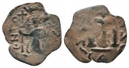 Arab Byzantine Coins Constans II type. . AE follis, 

Condition: Very Fine


Weight: 1,9 gram
Diameter: 20,8 mm