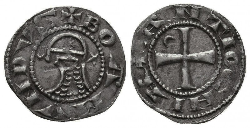 CRUSADERS, Antioch. Bohémond III. 1163-1201. AR Denier. Class A. Struck circa 11...