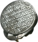 Very Interesting Ancient Large silver ring with inscription ? On bezel

Condition: Very Fine


Weight: 5,3 gram
Diameter: 20,9 mm