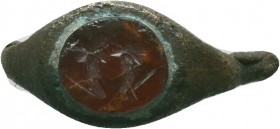 Ancient Roman Ring, Jasper intaglio on bezel,

Condition: Very Fine


Weight: 1,1 gram
Diameter: 19,5 mm