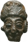 Ancient Roman Lead Masks , 

Condition: Very Fine


Weight: 7,3 gram
Diameter: 23,6 mm