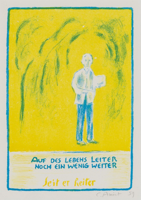 Amiet, Cuno (Schweiz, 1868-1961) Selbstbildnis mit Zeichenblock 1959 

 Amiet,...