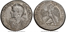 CYRRHESTICA. Hierapolis. Caracalla (AD 198-217). BI tetradrachm (26mm, 12.13 gm, 1h). NGC XF. AD 215-217. AVT•Κ•M•A•ΑΝ-ΤΩΝЄΙΝΟC•C-ЄB•, laureate, drape...