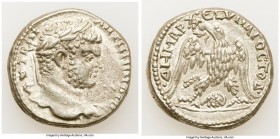 SYRIA. Damascus. Caracalla (AD 198-217). AR tetradrachm (24mm, 13.27 gm, 11h). XF. AD 215-217. ΑΥΤ Κ-ΑΙ-ΑΝΤWΝΙΝΟC CЄ, laureate head of Caracalla right...