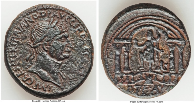 SAMARIA. Caesarea Maritima. Trajan (AD 98-117). AE (32mm, 25.35 gm, 1h). VF, too...