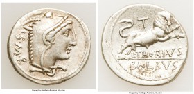 L. Thorius Balbus (ca. 105 BC). AR denarius (20mm, 3.87 gm, 5h). Choice VF. Rome. I•S•M•R, head of Juno Sospita right, clad in goat skin / L•THORIVS /...