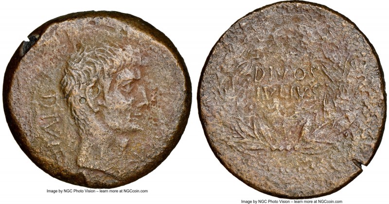 Octavian, as Imperator (43-27 BC), with Divus Julius Caesar. AE sestertius (33mm...
