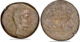 Octavian, as Imperator (43-27 BC), with Divus Julius Caesar. AE sestertius (33mm, 21.67 gm, 9h). NGC Choice VF. Uncertain mint, possibly in southern I...