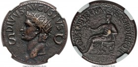 Divus Augustus (27 BC-AD 14). AE dupondius (29mm, 12.21 gm, 6h). NGC XF 5/5 - 4/5. Rome, AD 37-41. DIVVS•AVGVSTVS•, radiate head of Divus Augustus lef...