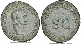 Divus Germanicus (died AD 19). AE as (30mm, 9.80 gm, 7h). NGC Choice VF. Rome, AD 50-54. GERMANICVS CAESAR TI AVG F DIVI AVG N, bare head of Germanicu...