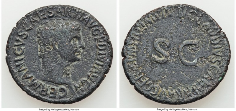 Divus Germanicus (died AD 19). AE as (29mm, 10.69 gm, 6h). Fine. Rome, AD 50-54....