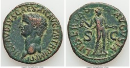 Claudius I (AD 41-54). AE as (29mm, 10.81 gm, 7h). VF. Rome, ca. AD 50-54. TI CLAVDIVS CAESAR AVG P M TR P IMP P P, bare head of Claudius I left / LIB...