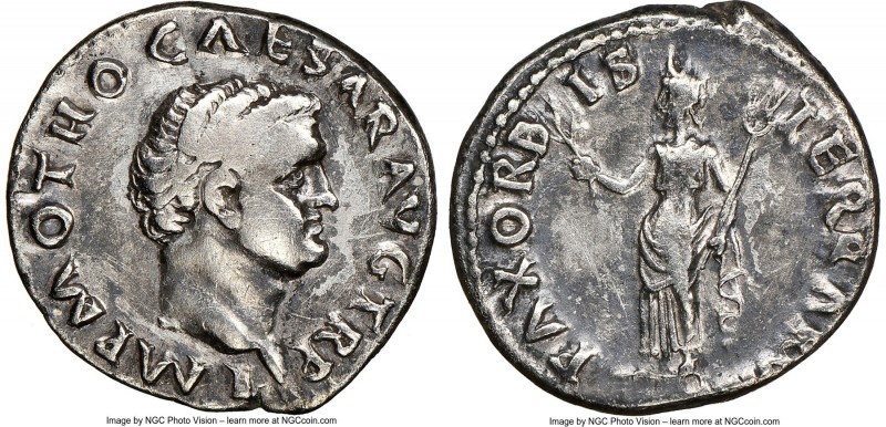 Otho (January-April AD 69). AR denarius (18mm, 3.30 gm, 6h). NGC Choice Fine, br...