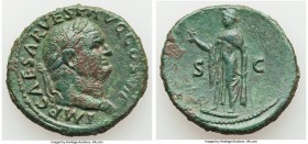 Vespasian (AD 69-79). AE as (27mm, 9.81 gm, 5h). VF. Rome, AD 76. IMP CAESAR VESP AVG COS VII, laureate head of Vespasian right / Spes advancing left,...