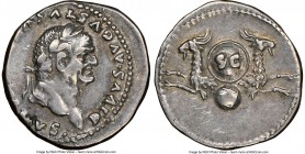Divus Vespasian (AD 69-79). AR denarius (18mm, 3.48 gm, 7h). NGC Choice VF. Rome, AD 80-81. DIVVS AVGVSTVS VESPASIANVS, laureate head of Divus Vespasi...